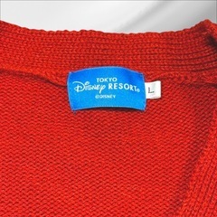 ディズニーランド購入 ミニー ニットカーディガン ユニセックス Ｌサイズ 赤の画像