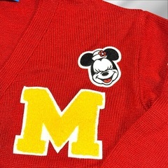 ディズニーランド購入 ミニー ニットカーディガン ユニセックス Ｌサイズ 赤の画像