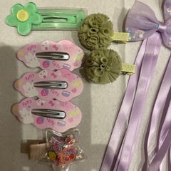 女の子ヘアピンクリップゴムのセット😊🍎✨の画像