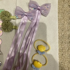 女の子ヘアピンクリップゴムのセット😊🍎✨の画像