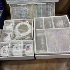 格安 昭和レトロ 食器セット 銀メッキデザートグラス HOYAガラスコップなど◆取りに来て頂ける方♪の画像