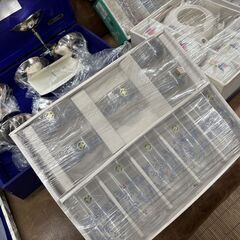 格安 昭和レトロ 食器セット 銀メッキデザートグラス HOYAガラスコップなど◆取りに来て頂ける方♪の画像