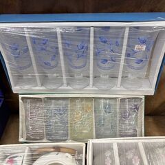 格安 昭和レトロ 食器セット 銀メッキデザートグラス HOYAガラスコップなど◆取りに来て頂ける方♪の画像