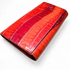 Guy Laroche 長財布 レッド クロコダイル柄の画像