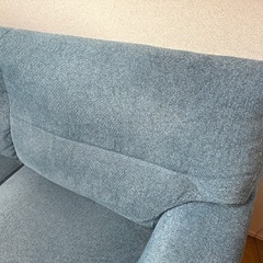 3人がけソファ　ブルー　大川家具の画像