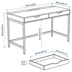 イケヤ　ALEX アレクス デスク、ダークグレー、の画像
