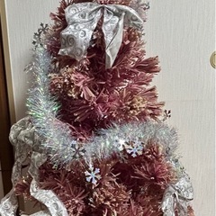 光るクリスマスツリー　ピンクに雪仕様　の画像