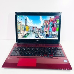 【開店セール✨】鮮やかレッド×高画質フルHD！ LAVIE / 8GB SSD512GB / Blu-ray搭載 / Windows11 ノートパソコン  の画像