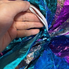 チアリーディング ポンポン 青紫銀の画像