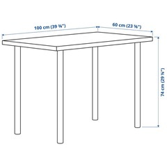 IKEA テーブル LINNMON / OLOV（100×60cm／ブラック）の画像