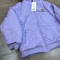X-girl 140 リバーシブル　アウター　紫　小学生　女の子　中綿　新品の画像
