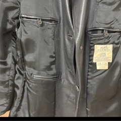 エルメス　サイズ50 レザージャケット　定価120万　ブラック　裏地エルメス柄の画像