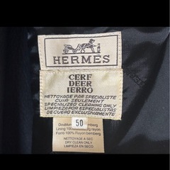 エルメス　サイズ50 レザージャケット　定価120万　ブラック　裏地エルメス柄の画像