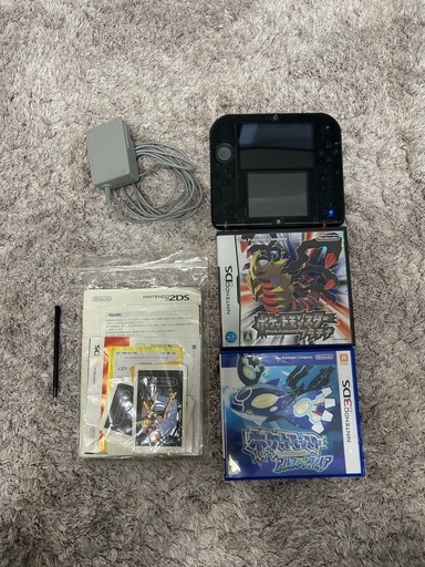 ニンテンドー2DS クリアブラック本体　ポケモンソフトセット