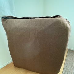 ブラウン L字型 座椅子 ファブリックの画像