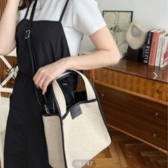 キャンバス 2WAYスクエアトートバッグの画像