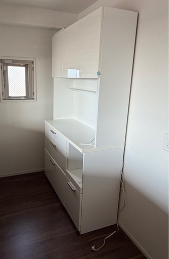 ホワイト 食器棚 4引き出し 2棚