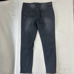 ダメージデニム　スキニーパンツ　ストリート　パンクロック　ブラック　デニム　XLの画像