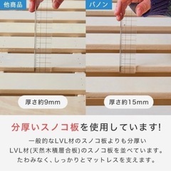 セミダブル ベッドフレーム ホワイト すのこ
の画像