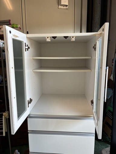 【お取引終了】白い食器棚　キッチン収納　（商品番号14353）