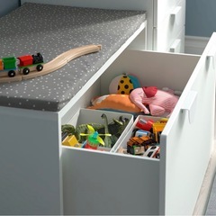 Ikea スモースタード ベンチ おもちゃ収納付き 3つセットの画像