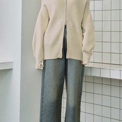 【中古品】titivate/ジップアップ ニット/Sサイズ/アイボリーの画像