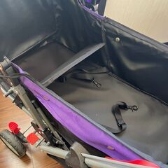 【★引き取り限定】 多機能 折りたたみ ペットカート メッシュカバー付き 2way ペットバギー 小型犬 中型犬 多頭 介護 散歩  パープル 耐荷重20kgの画像