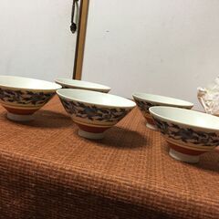 【昭和レトロ】5客 京都たち吉 橘 未使用品 茶碗 飯碗 ごはん茶碗 器 和食器 創作陶器 ヴィンテージ 橘屋吉兵衛の画像