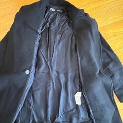 ZARA ザラ ★スタンドカラーピーコート ウール ダブル金ボタン 濃紺 Sの画像