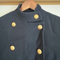 ZARA ザラ ★スタンドカラーピーコート ウール ダブル金ボタン 濃紺 Sの画像