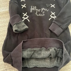 100cm　ベルメゾン　裏起毛　ワンピースの画像