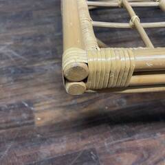 🔷🔶🔷ww5/50 ラタン ガラステーブル センターテーブル ローテーブル リビング テーブル レトロ インテリア 机 家具 中古 ★直接引取歓迎🔷🔶🔷の画像