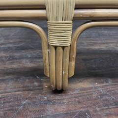 🔷🔶🔷ww5/50 ラタン ガラステーブル センターテーブル ローテーブル リビング テーブル レトロ インテリア 机 家具 中古 ★直接引取歓迎🔷🔶🔷の画像