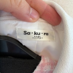 フォーマル　ボレロ　ジャケット　入学式　卒園式　白　サクラ　115の画像