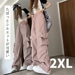 カーゴパンツ　レディース　ピンク　カジュアル　ストリー　美脚　2XLの画像