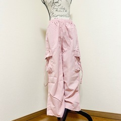 カーゴパンツ　レディース　ピンク　カジュアル　ストリー　美脚　2XLの画像