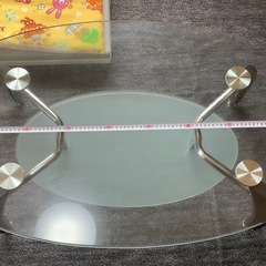 (取引中)ガラステーブル(W107 D60 H42)の画像