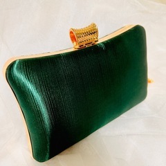 上品 サテン 華やか レディース パーティーバッグ グリーン　緑 3way 結婚式の画像
