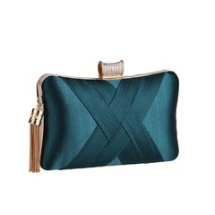 上品 サテン 華やか レディース パーティーバッグ グリーン　緑 3way 結婚式の画像