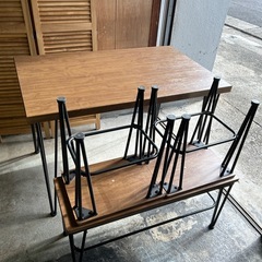 【美品】ニトリ ヴィンテージ調ダイニング 4点セットの画像