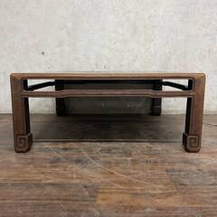 🔷🔶🔷ww5/38 唐木 紫檀 座卓 正方形 渦巻脚 ローテーブル ちゃぶ台 机 木製机 レトロ 和室 家具 ★直接引取歓迎◎🔷🔶🔷の画像