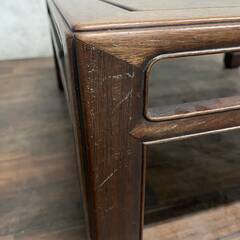 🔷🔶🔷ww5/38 唐木 紫檀 座卓 正方形 渦巻脚 ローテーブル ちゃぶ台 机 木製机 レトロ 和室 家具 ★直接引取歓迎◎🔷🔶🔷の画像