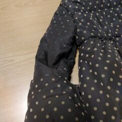 女の子　ダウン　茶色✕水玉　ポケットリボン付き 　120センチの画像