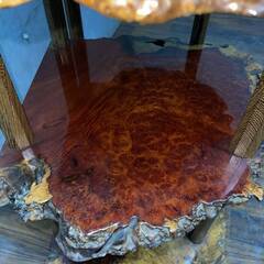 🔷🔶🔷ww5/35 花梨 一枚板 棚 違い棚 天然木 無垢材 玉杢 泡杢 瘤杢 根杢 飾り棚 収納 家具 インテリア ★直接引取歓迎◎🔷🔶🔷の画像