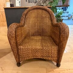 ラタンアームチェア2脚セット　 籐製のチェア　アジアンの画像