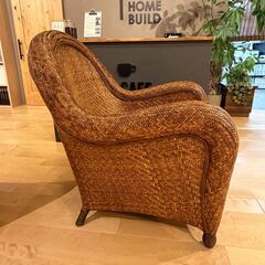 ラタンアームチェア2脚セット　 籐製のチェア　アジアンの画像