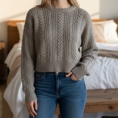 GRL ニット セットアップ ベージュ　Lサイズ セーターロングスカートの画像