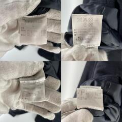 NATURAL BEAUTY BASIC ナチュラルビューティーベーシック ノーカラージャケット ポリエステル/レーヨン ネイビー レディース L【古着】【中古】の画像