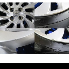 中古トヨタ純正 ENKEI 15-6J 4H/100 ET40 + 冬タイヤ TOYO 185/55R15 2021年製！中古4本セット！ｂB パッソ ヴィッツ等 の画像