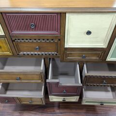 チェスト ギギリビング ブラウン 幅102×高さ93×奥行40cmの画像